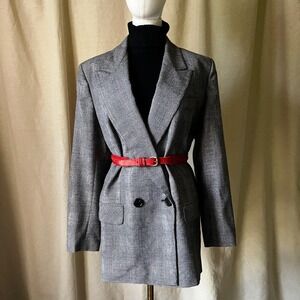 Vintage 90s Giorgio Sant'Angelo Glen Plaid Wool Blazer Jacket Size 12 M/L